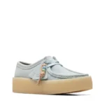 Mocassino Donna Clarks Wallabee Cup in Pelle Scamosciata Azzurro Cielo - immagine 2