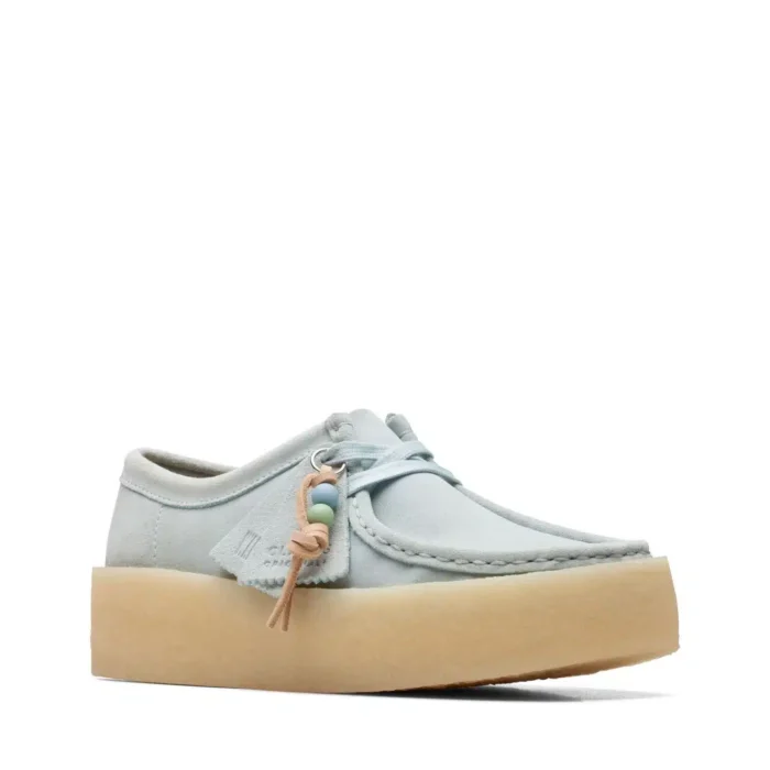 Mocassino Donna Clarks Wallabee Cup in Pelle Scamosciata Azzurro Cielo, foto 2 di 7