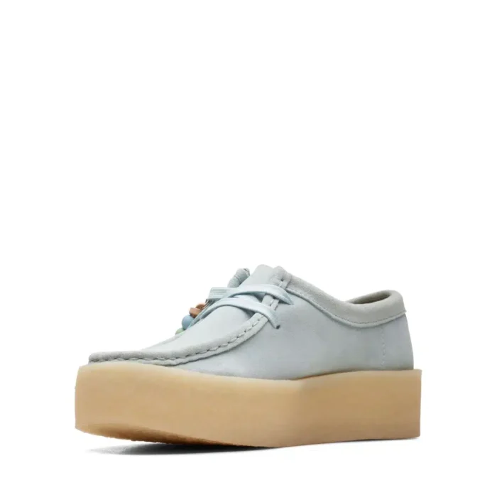 Mocassino Donna Clarks Wallabee Cup in Pelle Scamosciata Azzurro Cielo, foto 4 di 7