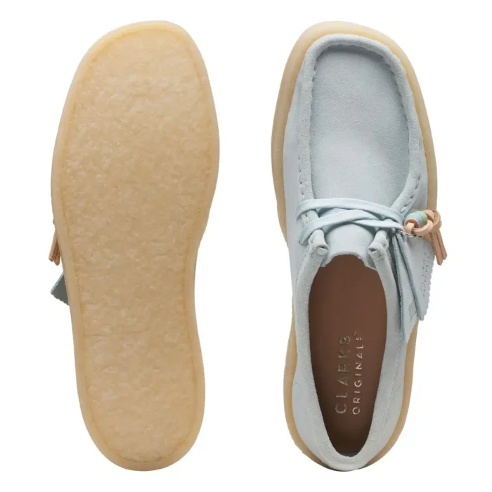 Mocassino Donna Clarks Wallabee Cup in Pelle Scamosciata Azzurro Cielo, foto 7 di 7