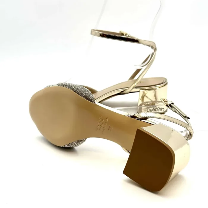 Sandalo Gioiello Ninalilou in pelle Specchio Platino tacco 5 cm art 331098b5, foto 6 di 6