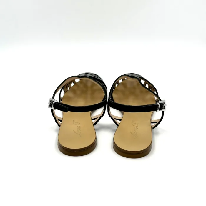 Sandalo Ragnetto Anna F in Pelle Nera art 3628, foto 4 di 4