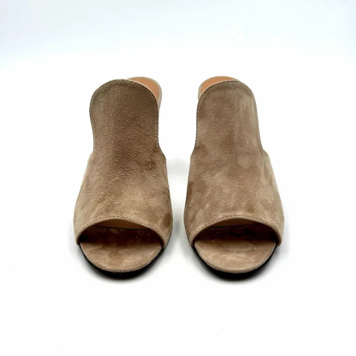 Sabot Mules Via Roma 15 in Camoscio New Biscuits Tacco 8cm art 2646, foto 2 di 5