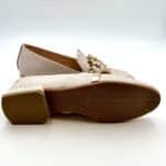 Mocassino Lorenzo Mari In Rafia Nude, Accessorio Gioiello Tacco 3 cm art. Viola 03 - immagine 5
