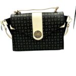 Borsa a mano Pollini Heritage con tracolla Nera con dettagli Avorio TE8504