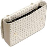 Borsa Pollini Heritage a tracolla o a spalla con catena Dorata, Avorio con dettagli Ghiaccio TE8405PP02Q11 - immagine 2