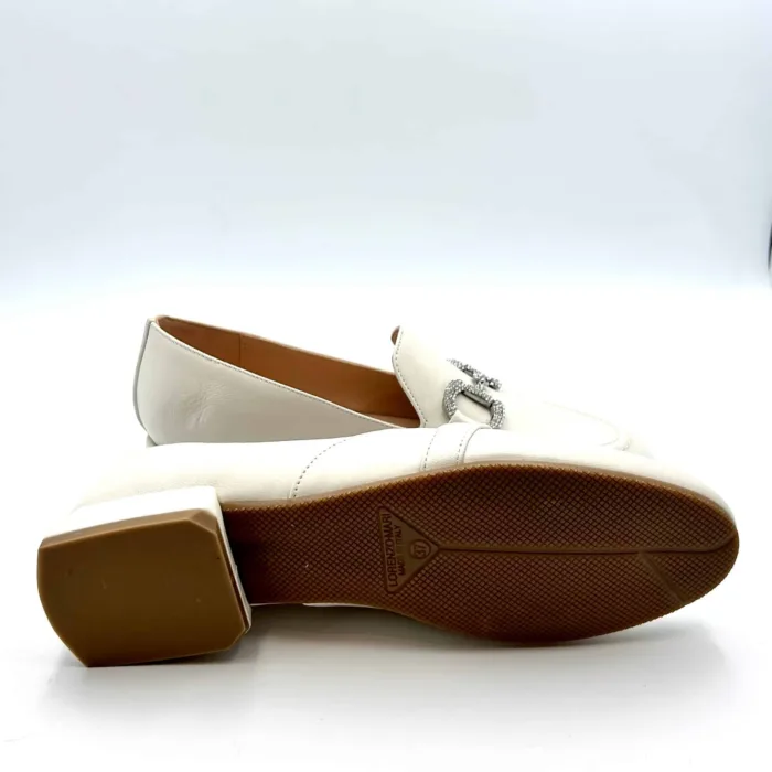 Mocassino Lorenzo Mari In pelle Burro, Morsetto Gioiello Tacco 3 cm art. Viola 02, foto 5 di 5