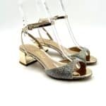 Sandalo Gioiello Ninalilou in pelle Specchio Platino tacco 5 cm art 331098b5 - immagine 2