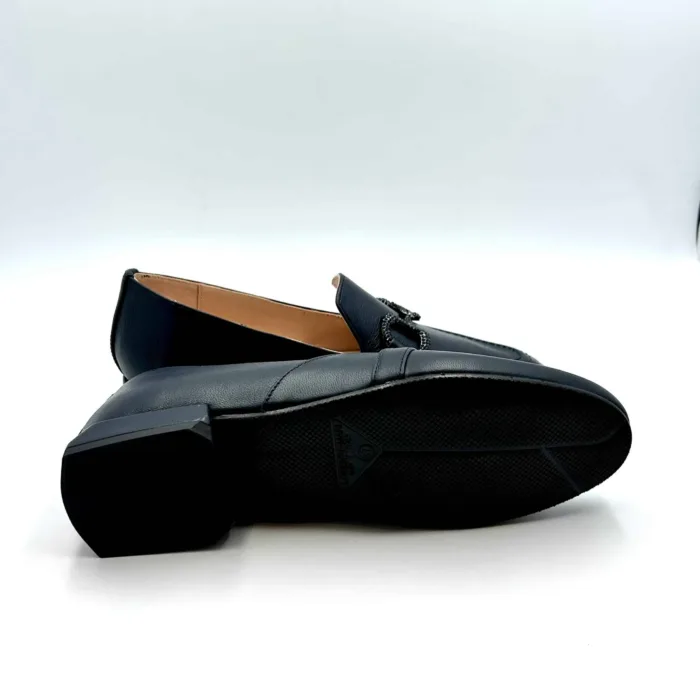 Mocassino Lorenzo Mari In pelle Blu, Morsetto Gioiello Tacco 3 cm art. Viola 02, foto 5 di 5