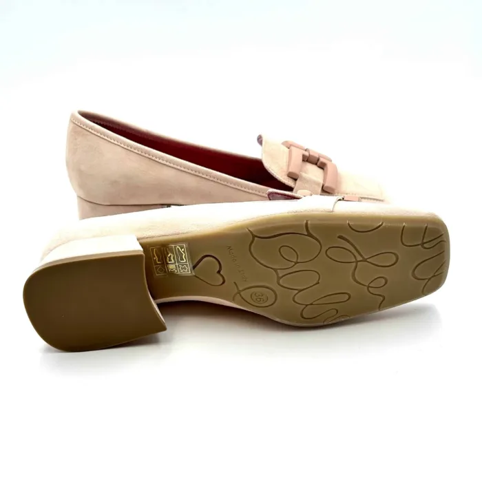 Mocassino Le Babe in Camoscio Rosa Skin con Tacco 4 cm art 1420, foto 5 di 5