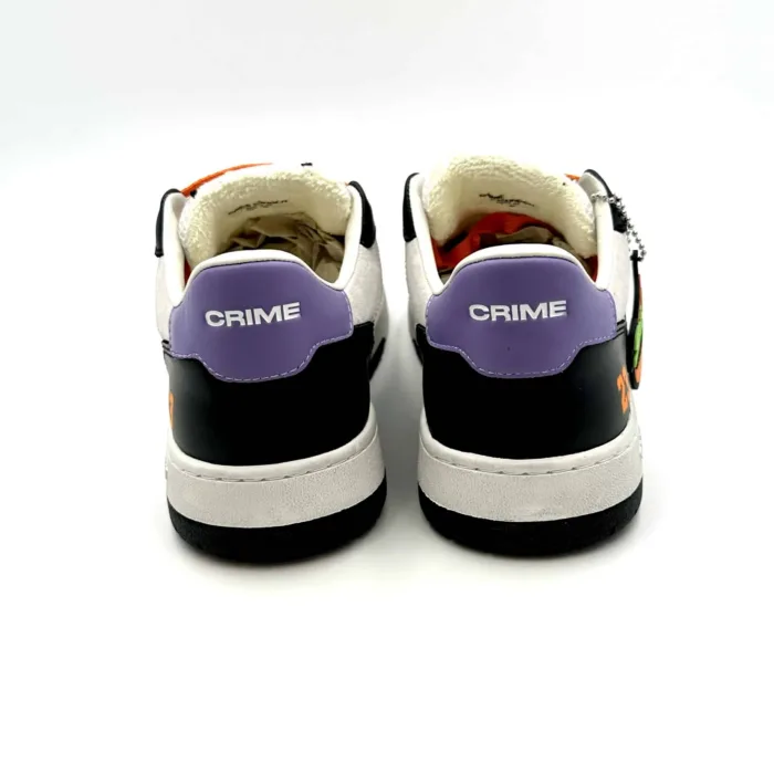 Sneakers Uomo Crime London modello Space Jam in pelle Bianca e Nero con inseri in rete mod. OFF COURT art. 77300, foto 4 di 4