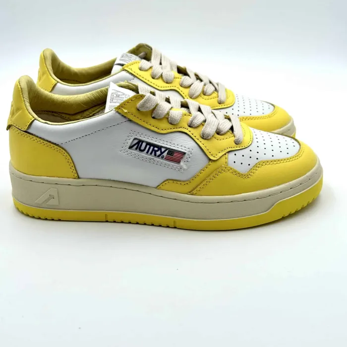 Sneakers Autry Donna Bicolor Bianca Giallo art. AULW WB23, foto 1 di 5
