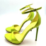Sandalo Sergio Levantesi in Vernice Verde  Lime, con cinturino alla caviglia e tacco 11 Plateau 2cm art. Zuma - immagine 3