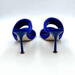 Sabot Mules Gioiello Eddy Daniele in Camoscio Blu Elettrico e tacco 10cm art ES23970 - immagine 4