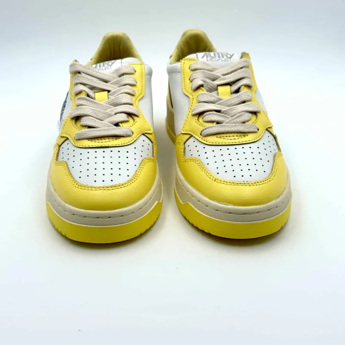 Sneakers Autry Donna Bicolor Bianca Giallo art. AULW WB23, foto 2 di 5