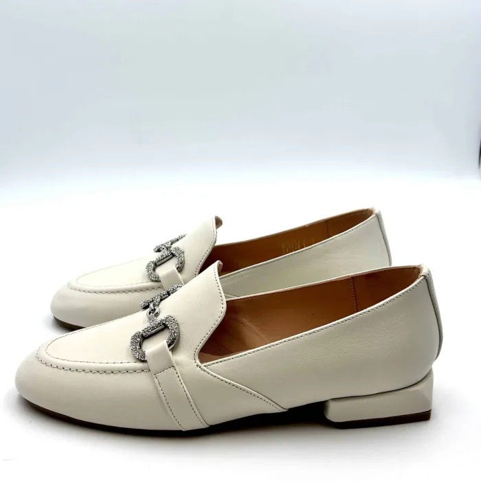 Mocassino Lorenzo Mari In pelle Burro, Morsetto Gioiello Tacco 3 cm art. Viola 02, foto 3 di 5