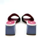 Sabot Mules Le Babe in pelle Testa di Moro,tacco azzurro h. 6 cm  art. 4541 - immagine 4