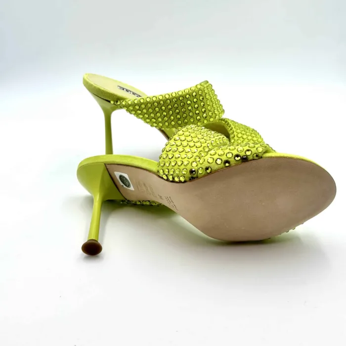 Sabot Mules Gioiello Eddy Daniele  in Camoscio Verde Lime e tacco 10cm art ES23970, foto 5 di 5