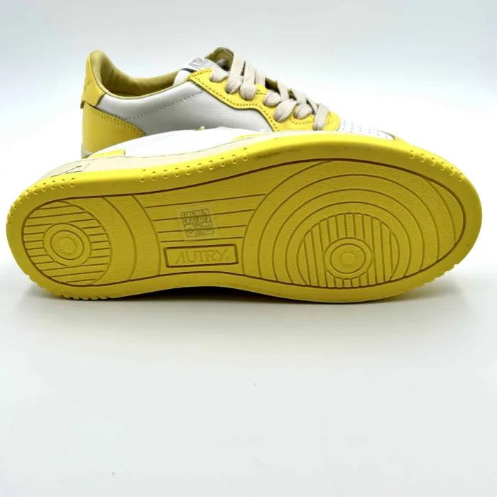 Sneakers Autry Donna Bicolor Bianca Giallo art. AULW WB23, foto 5 di 5