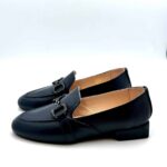 Mocassino Lorenzo Mari In pelle Blu, Morsetto Gioiello Tacco 3 cm art. Viola 02 - immagine 3