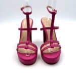 Sandalo Lorenzo Mari In pelle Fucsia, con cinturino alla caviglia e tacco 12cm Plateau 2,5 cm art. Iuventas 02 - immagine 5