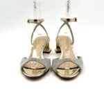 Sandalo Gioiello Ninalilou in pelle Specchio Platino tacco 5 cm art 331098b5 - immagine 3