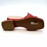 Ciabatta Lorenzo Mari In Pelle Rossa, Morsetto Gioiello Tacco 3 cm art. Samu 01 - immagine 5