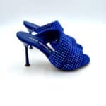 Sabot Mules Gioiello Eddy Daniele in Camoscio Blu Elettrico e tacco 10cm art ES23970