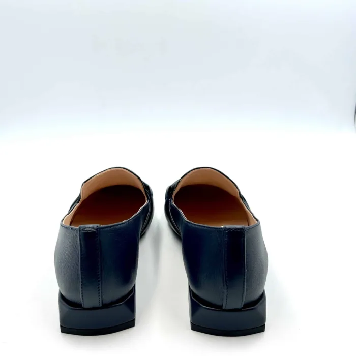 Mocassino Lorenzo Mari In pelle Blu, Morsetto Gioiello Tacco 3 cm art. Viola 02, foto 4 di 5