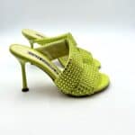 Sabot Mules Gioiello Eddy Daniele  in Camoscio Verde Lime e tacco 10cm art ES23970