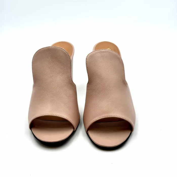 Sabot Mules Via Roma 15 in Pelle Nude Blush Tacco 8cm art 2646, foto 2 di 5