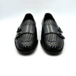 Mocassino Crisci Con Fibbie in Pelle Intrecciata Blu con fondo Cuoio Antiscivolo art 3406 - immagine 2