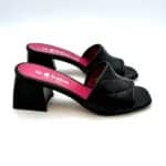 Sabot Mules Le Babe in pelle Matelassè Nera,tacco h. 6 cm  art. 4548