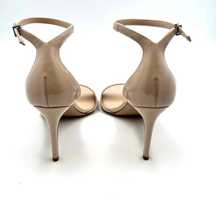 Sandalo Sergio Levantesi in Vernice Nude, con Tallone chiuso e cinturino alla caviglia e tacco 8cm art. Have, foto 4 di 5
