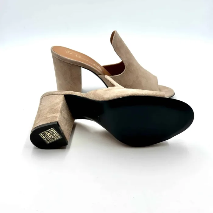 Sabot Mules Via Roma 15 in Camoscio New Biscuits Tacco 8cm art 2646, foto 5 di 5