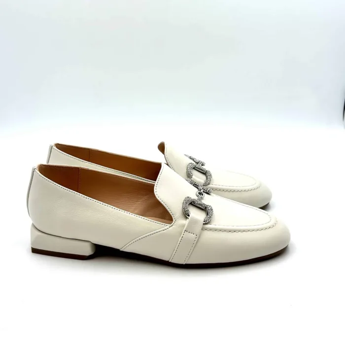 Mocassino Lorenzo Mari In pelle Burro, Morsetto Gioiello Tacco 3 cm art. Viola 02, foto 1 di 5