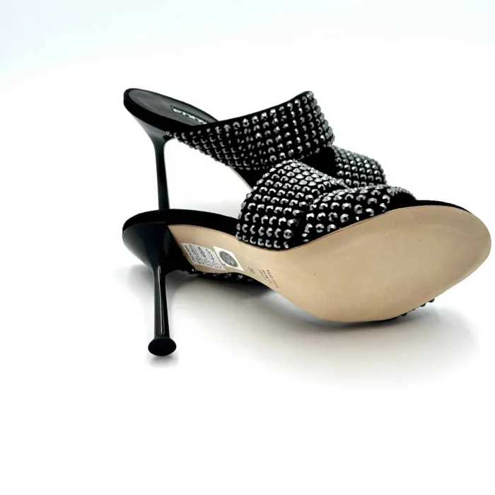 Sabot Mules Gioiello Eddy Daniele  in Camoscio Nero e tacco 10cm art ES23970, foto 5 di 5