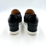 Mocassino con zeppa in rafia Lorenzo Mari color Blu, accessorio gioiello e zeppa 6cm art. PATTY 02 - immagine 4