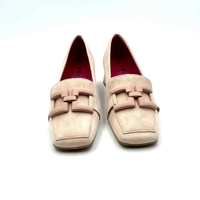 Mocassino Le Babe in Camoscio Rosa Skin con Tacco 4 cm art 1420, foto 2 di 5