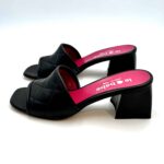 Sabot Mules Le Babe in pelle Matelassè Nera,tacco h. 6 cm  art. 4548 - immagine 3