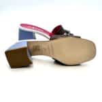 Sabot Mules Le Babe in pelle Testa di Moro,tacco azzurro h. 6 cm  art. 4541 - immagine 5