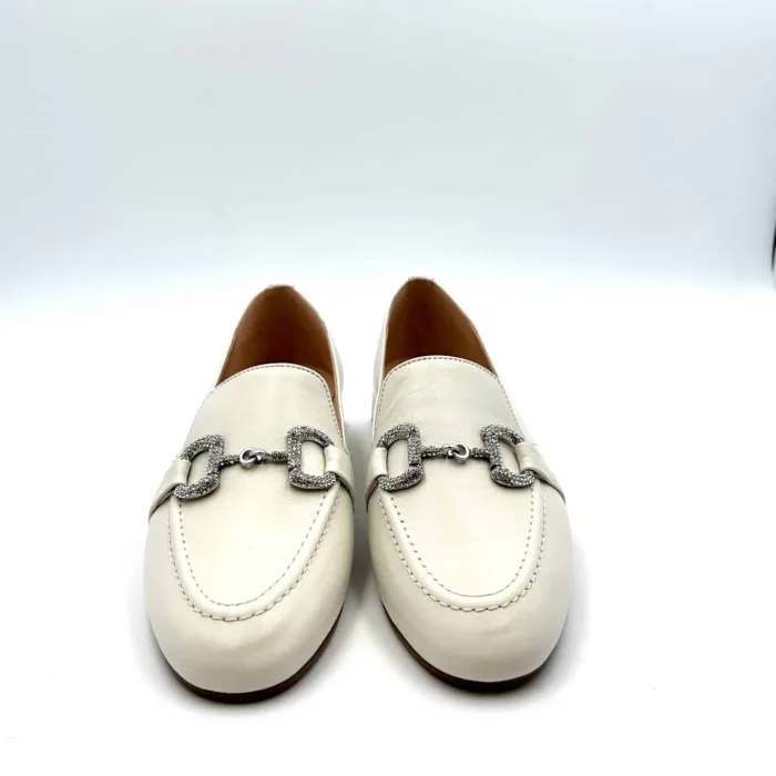 Mocassino Lorenzo Mari In pelle Burro, Morsetto Gioiello Tacco 3 cm art. Viola 02, foto 2 di 5