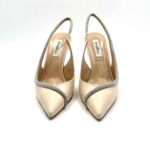 Decolletè Gioiello Ninalilou in nappa Cream con dettaglio Swaroski e tacco 9 cm art 331230L9 - immagine 3