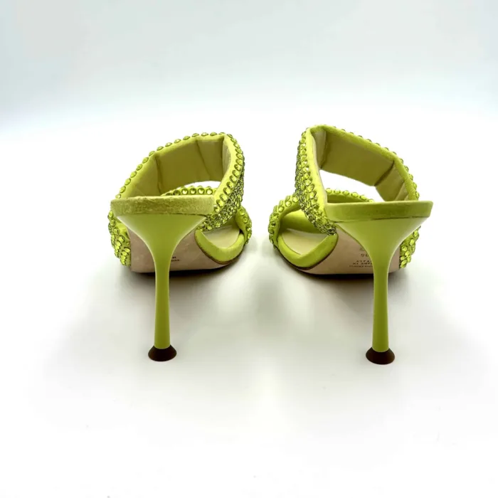 Sabot Mules Gioiello Eddy Daniele  in Camoscio Verde Lime e tacco 10cm art ES23970, foto 4 di 5