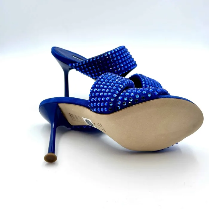 Sabot Mules Gioiello Eddy Daniele in Camoscio Blu Elettrico e tacco 10cm art ES23970, foto 5 di 5