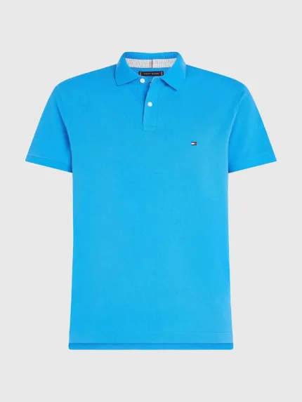 Polo Uomo Tommy Hilfiger 1985  Regular Fit Turchese Shocking Blue cod. MW0MW17770CZW