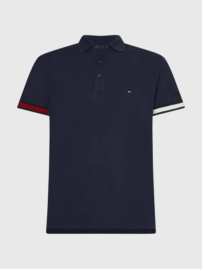 Polo Slim Fit Con Fondo Manica a Contrasto Tommy Hilfiger 1985 Blu cod. MW0MW29528DW5, foto 1 di 3