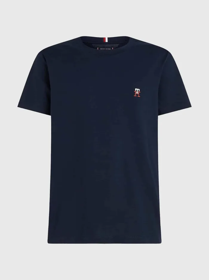 T-Shirt TH Monogram con dettaglio Ricamato regular fit Tommy Hilfiger Blu Desert Sky art. MW0MW30054 DW5, foto 1 di 1