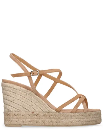 Zeppe Castaner in Camoscio Beige, zeppa 11 cm e plateau 3 cm mod. Betty/8ed/007 art. 023001