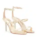 Sandalo Sophia Webster in Raso Champagne, con cinturino alla caviglia e tacco 8,5 cm Gioiello art. Rosalind Crystal Mid Sandal - immagine 2